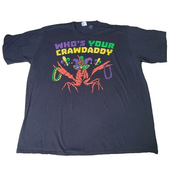 Whos Your Crawdaddy Crawfish Jester‎ Beads Funny Mardi Gras Unisex T-shirt 3X - Picture 2 of 13